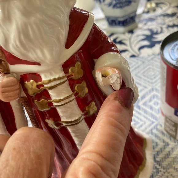 LEFTON MUSICAL SANTA VINTAGE PORCELAIN ROTATING SANTA FLAW - Picture 10 of 10